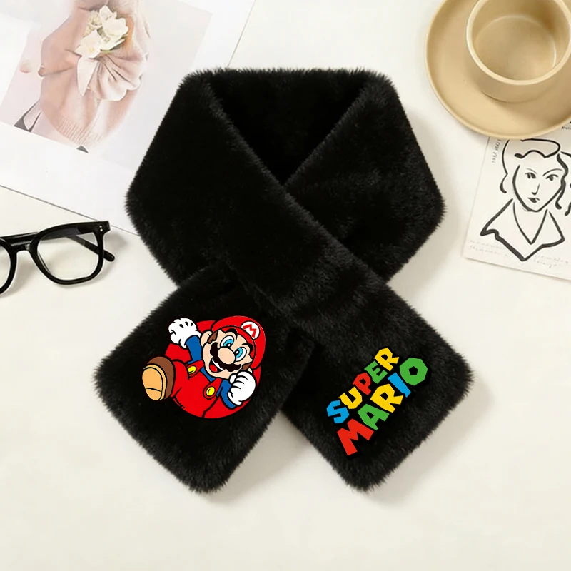 سوبر ماريو الكبار الطفل الأوشحة الإبداعية الكرتون أنيمي طفل وشاح الشتاء موضة الدافئة الرجال النساء منديل لطيف الخمار الهدايا