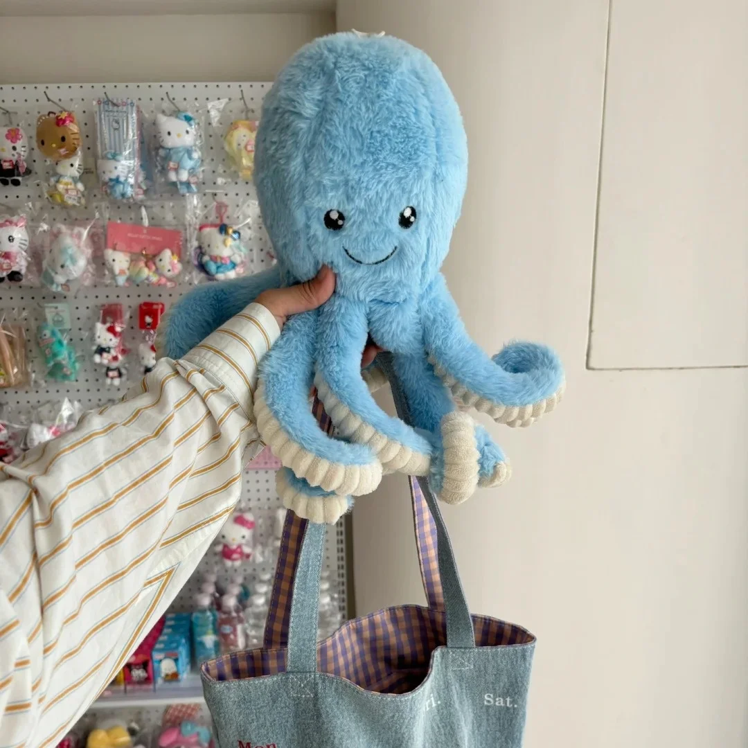 巨大なタコのぬいぐるみ、柔らかい枕、子供へのプレゼント、海洋動物の人形、快適なスパッド、かわいい布製おもちゃ、全年齢対象