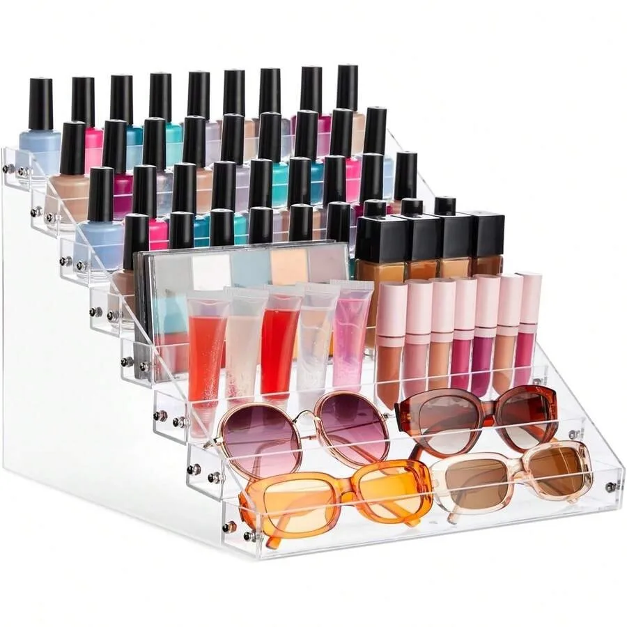 

8-Tier Acrylic Nail Polish Rack - 96-Bottle Nail Polish Organizer - Essential Oil Organizer and Paint Storage - 2.5mm Acrylic T