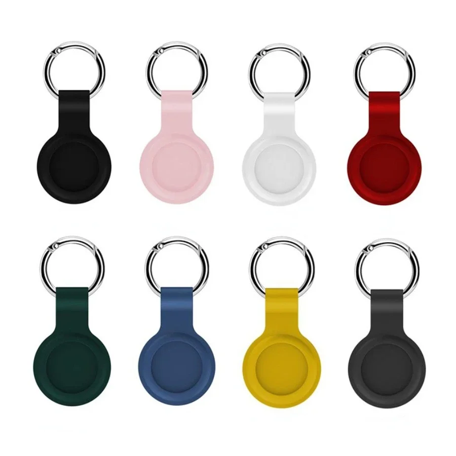 

100pcs Silicone Protector Cover With Keychain For Airtags Shockproof Anti-Fall Silicone Protective Case Shell For Air Tags