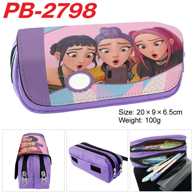 K-Pop Demon Hunters Anime Figuren Pu Stiftetui Student Cartoon Anime Stiftetui Schreibwaren Geldbörse Große Kapazität Aufbewahrungstasche Geschenk