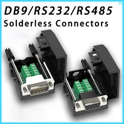 DB9 RS232 Connector D-SUB 9 Pin Male Female Plug RS485 Breakout Terminals 21-24 AWG Wire Solderless Connectors