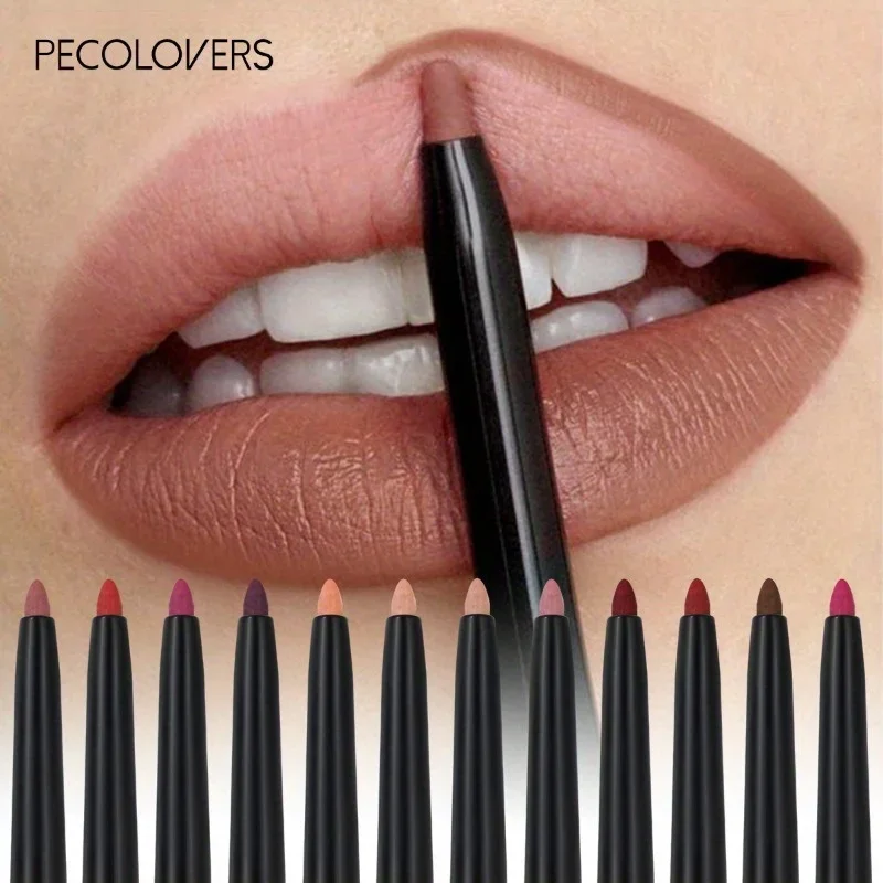 12pcs/set Lip Liner Pencil Set Matte Nude Contour Lipliner Pencil Waterproof Long Lasting Lipstick Pen Lip Tint Cosmetics