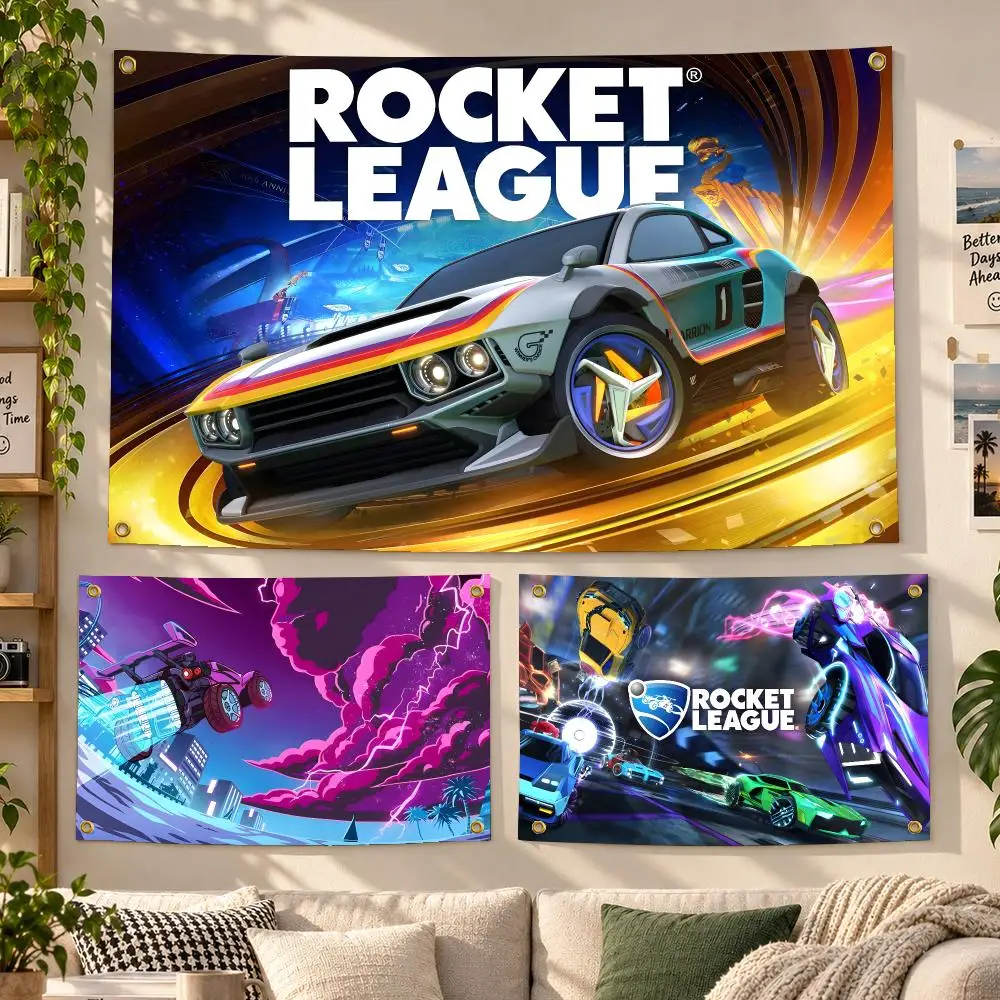 Game Rocket League Sports Flags Personalized Banner Flag Room Dorm Camping Picnic Garage Bar Outdoor Wall Decor