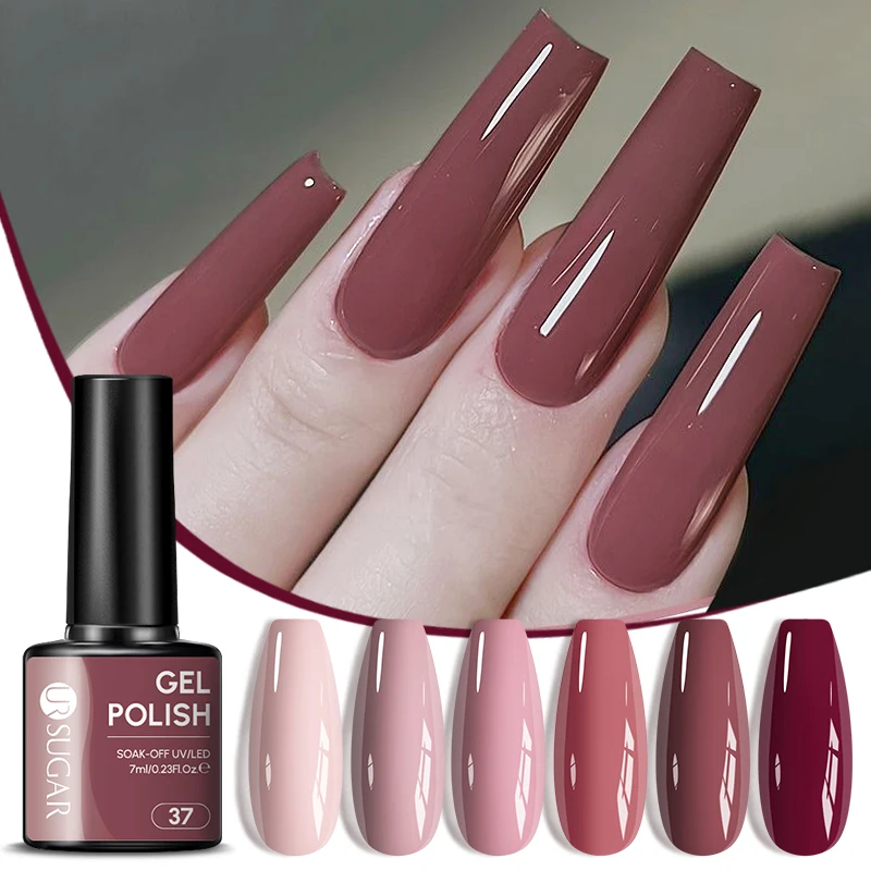 UR SUGAR 7ML Rosa Rose Nagel Gel Nagellack Set DIY Nail art Design Alle Für Dekoration Soak Off UV Gel Langlebige Maniküre Malerei
