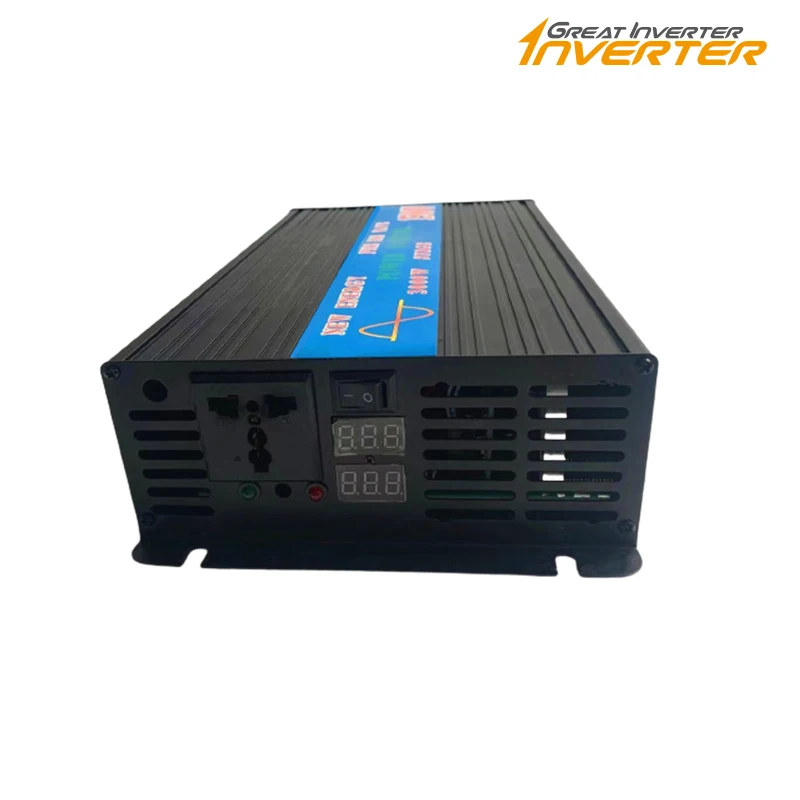 Black Inverter 12V/24V/36V/48V/60V/72V DC TO AC 110V 120V 220V 230V Converter 1500W Pure Sine Wave Voltage Transformer 50HZ/60HZ