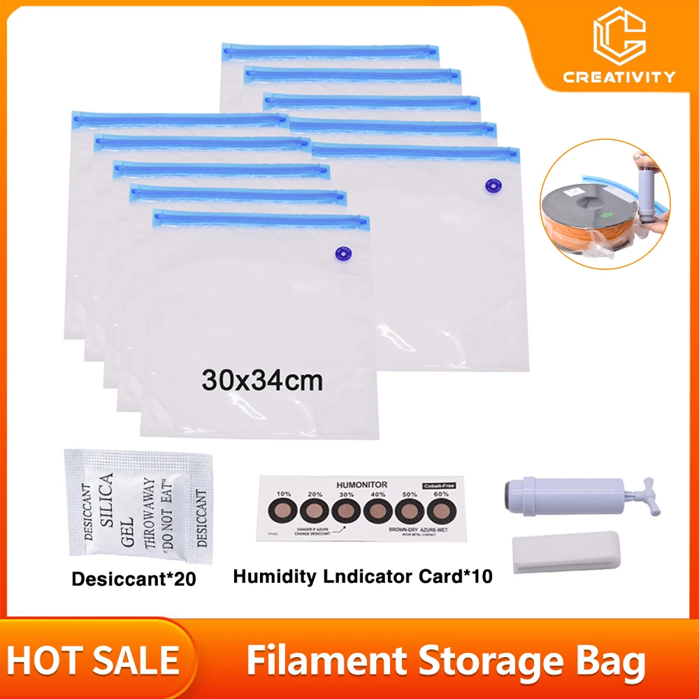 PLA ABS TPU Vacuum Bag Filament Storage Bag 3D Printer Filament Dryer Safekeep Humidity Resistant 3D Printer Parts Sealing Bags