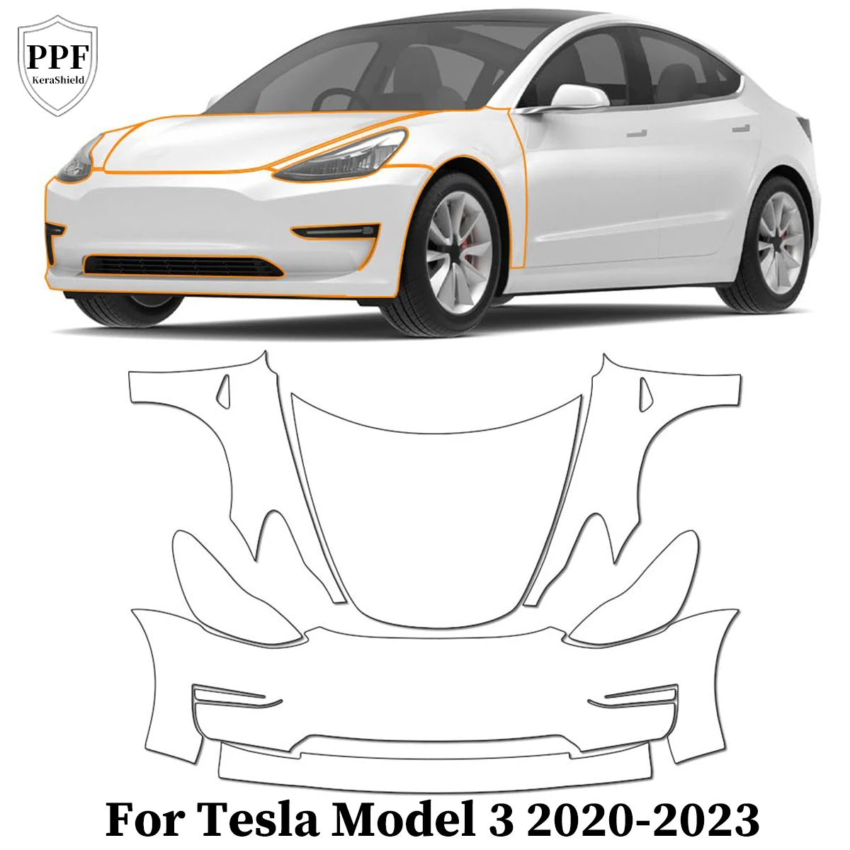 

Pre-cut PPF Clear Bra For Tesla Model 3 2020-2023 TPU Car Paint Protection Film Anti-Scratch Cover Invisible Repairable Sticker