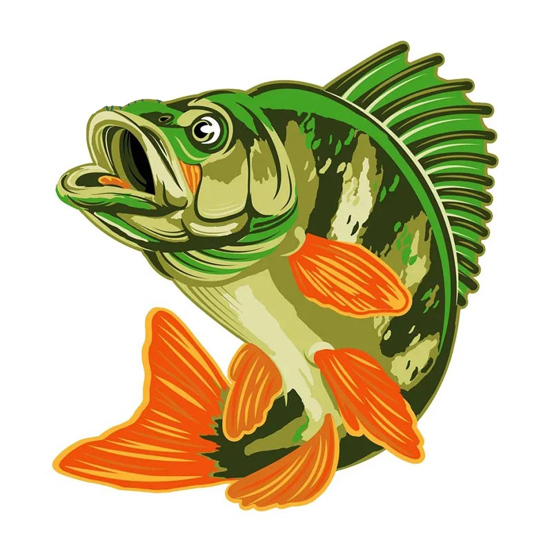 Autocollants de voiture de poisson de pêche, décalcomanies de planche de surf d\'anime rond, vinyle d\'ordinateur portable, décor de moto, accessoires