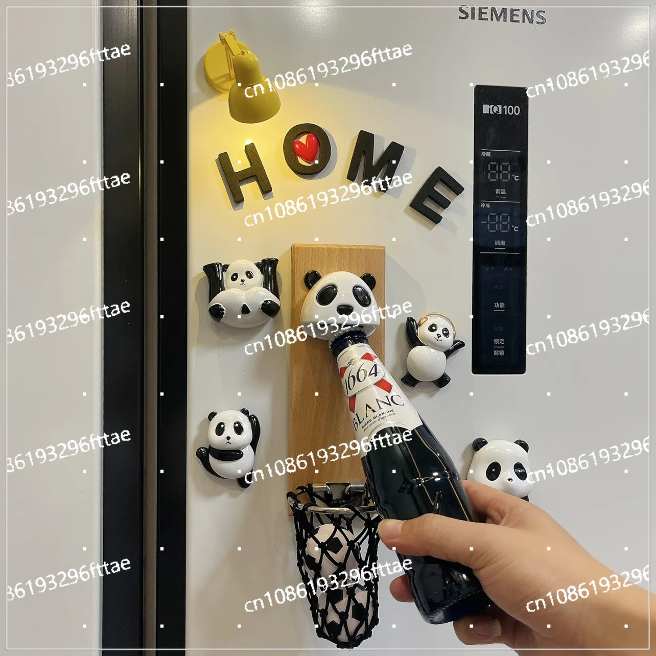 Beer Bottle Opener Refrigerator Sticker Cute Panda Three-dimensional Internet Celebrity Tile Creative Basket Wall-mounted