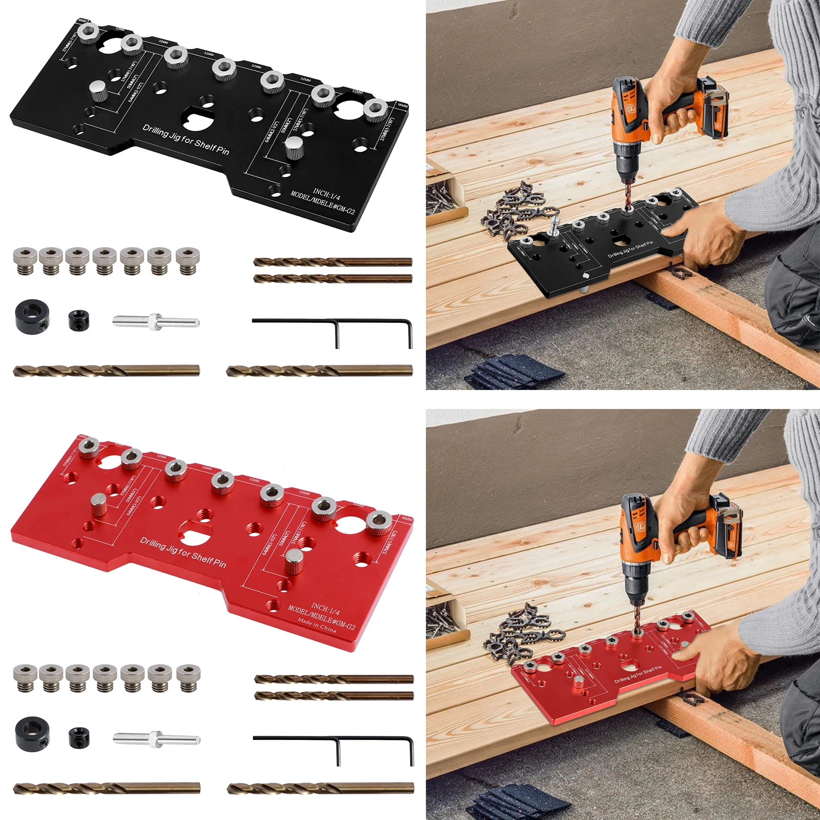 Shelf Pin Jig 32mm Spacing Aluminum Alloy Shelf Pin Drilling Guide Precise Straight Hole Cabinet Mounting Template Woodworking