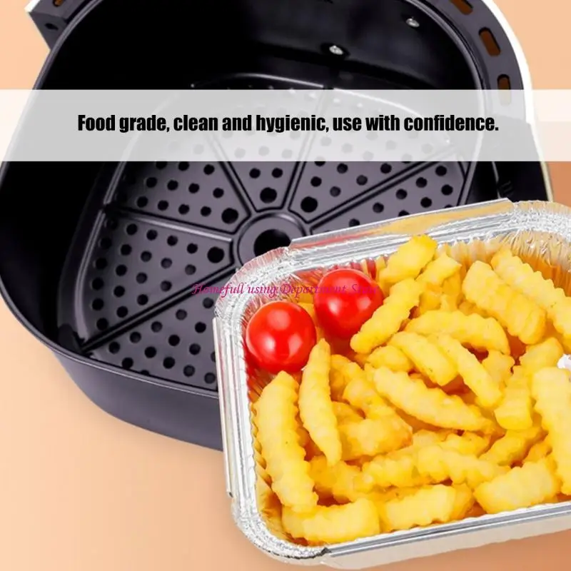 100Pcs 8x8Inch Square Baking Pans Aluminum Pans for Oven Toaster Cooking