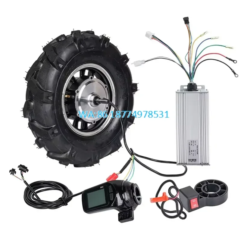 Wmwmnu for 16inch BLDC Gear Motor Kit with LCD Display 48V 1000W Max Load 300kg for Agri Robot