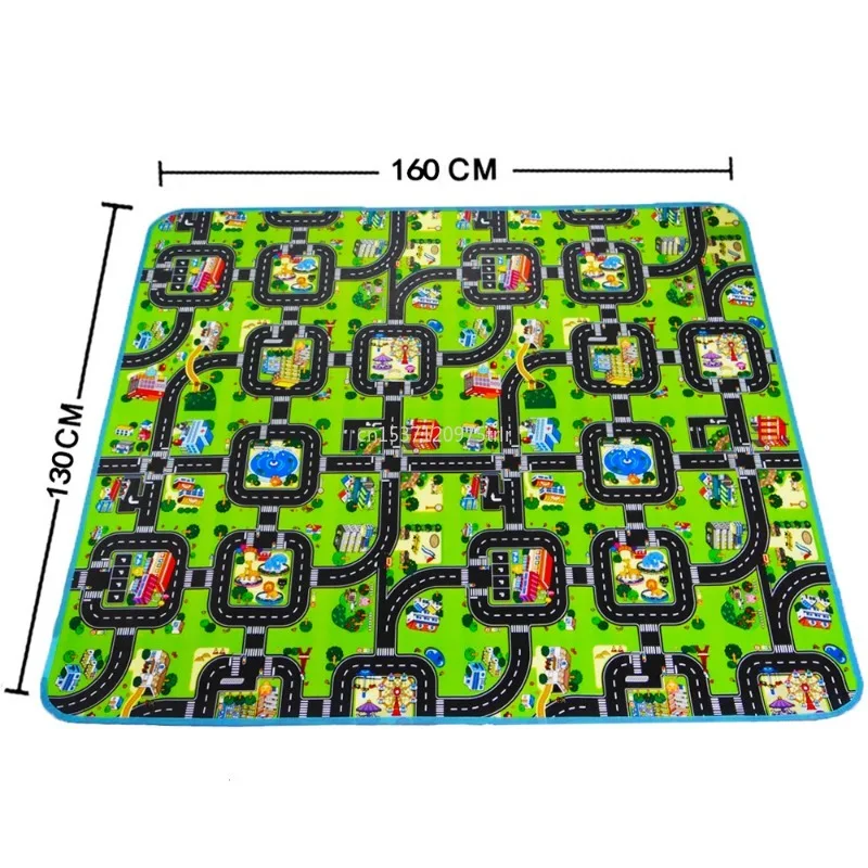 New Kids Thick Town City Traffic Baby Crawling Mat EVA Foam Climbing Pad Green Road Children's Play Mat Carpet for Baby Toys