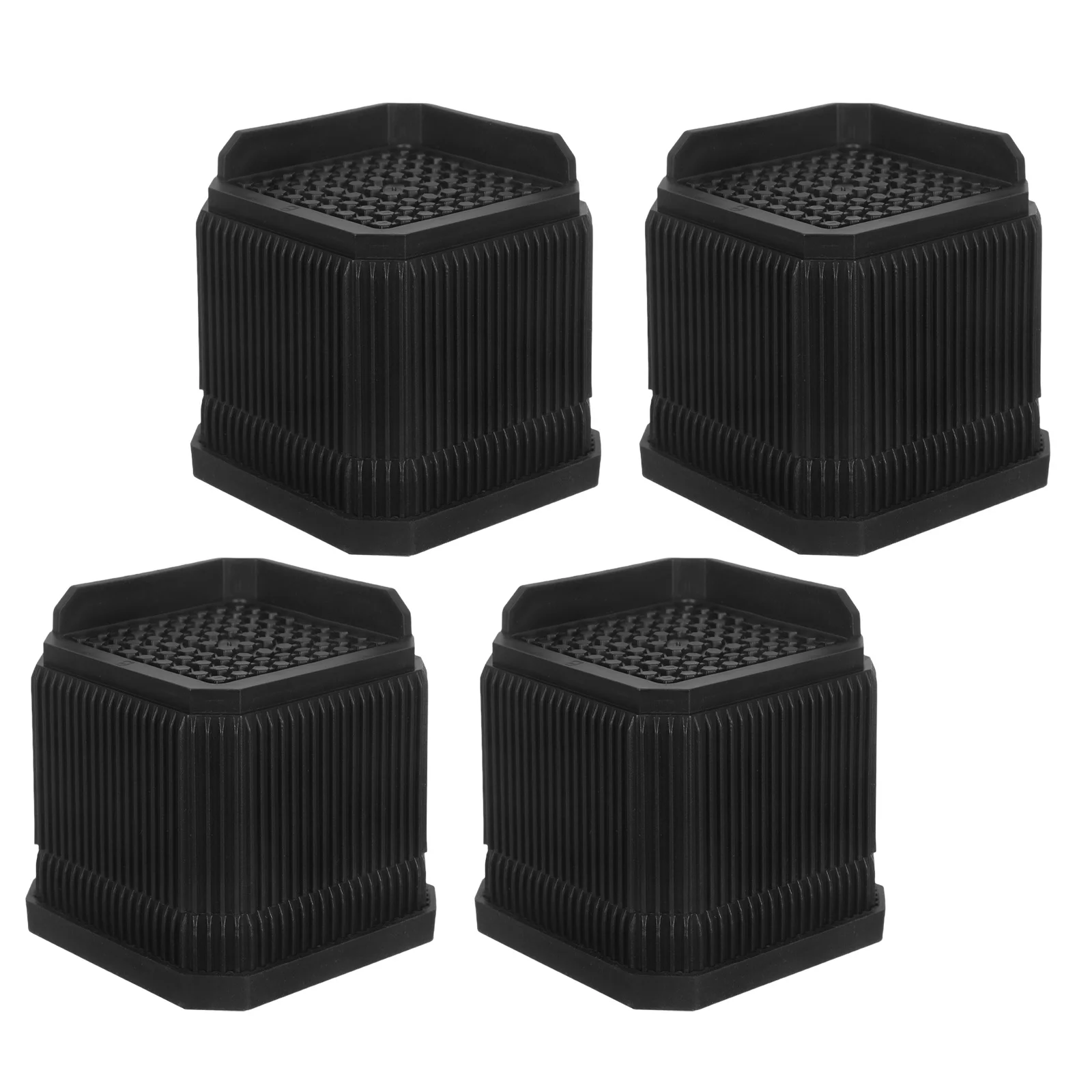 

4pcs Furniture Risers 7.6X7.6Cm Black Bottom Heightening Pads For Chair Couch Desk Bed Table Leg Extensions Sofa Raisers Bed