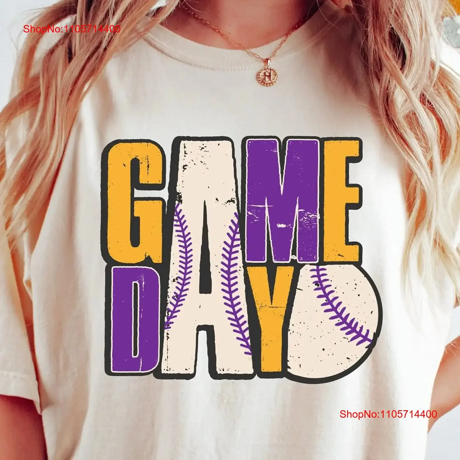 Baseball Game Day T Shirt Mom For Women Sports Mothers Family vintage Washed streetwear Comfortable fashion Versatile