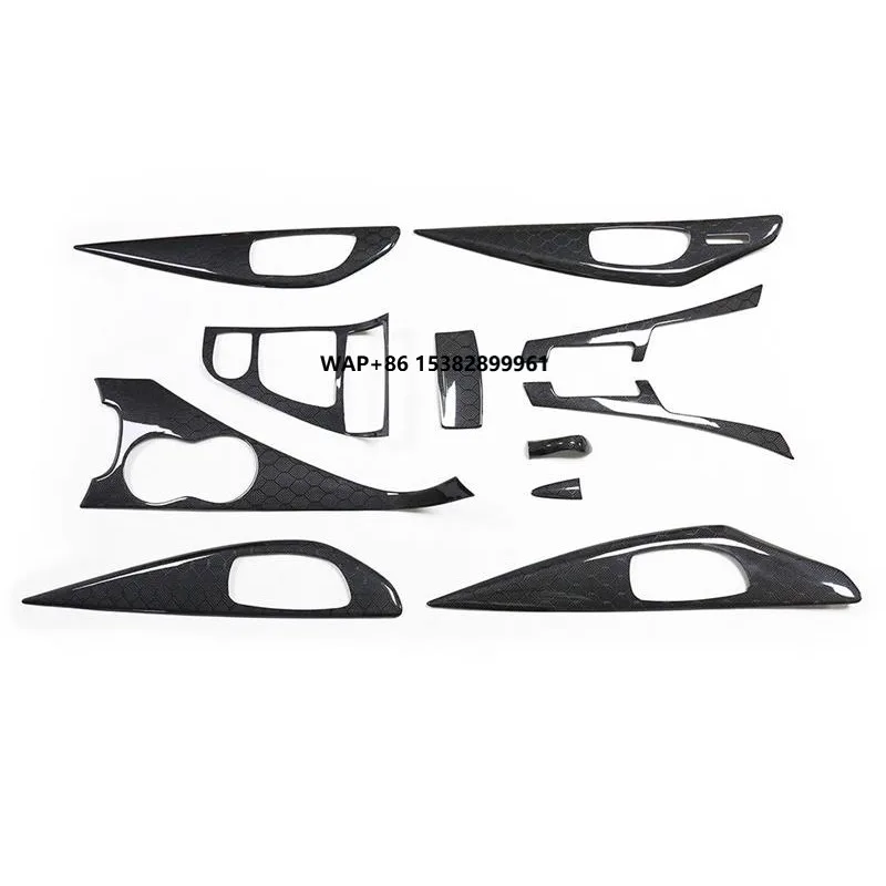 Q50 Q50L Interior for  Carbon Fiber 11Pcs a Set Carbon Fiber Display Panel Rear and Front Door Plates 2014- on