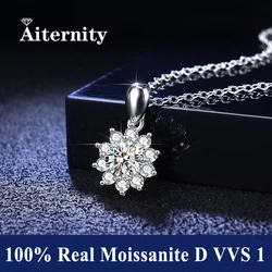 Sterling Silver 925 Moissanite Pendant Necklace For Women Trendy Design D Color VVS Pass Diamond Test Jewelry Gift GRA