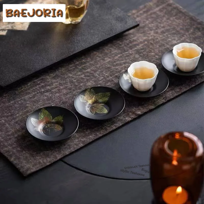Large Lacquered Old Iron Coasters Non-slip Coasters For Coffee Cups Saucer Heat Insulation Placemat Cup Holder Tableware Craft