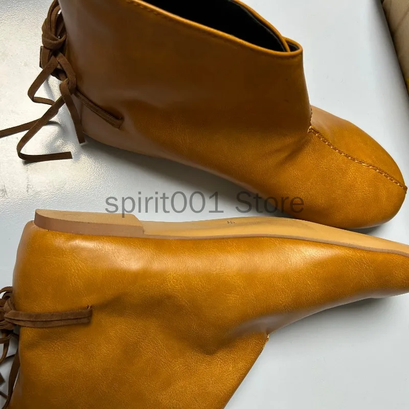 Chaussures plates simples pour hommes, chevalier médiéval Prince, bottines rétro décontractées en cuir pour Halloween, pour fête Cosplay