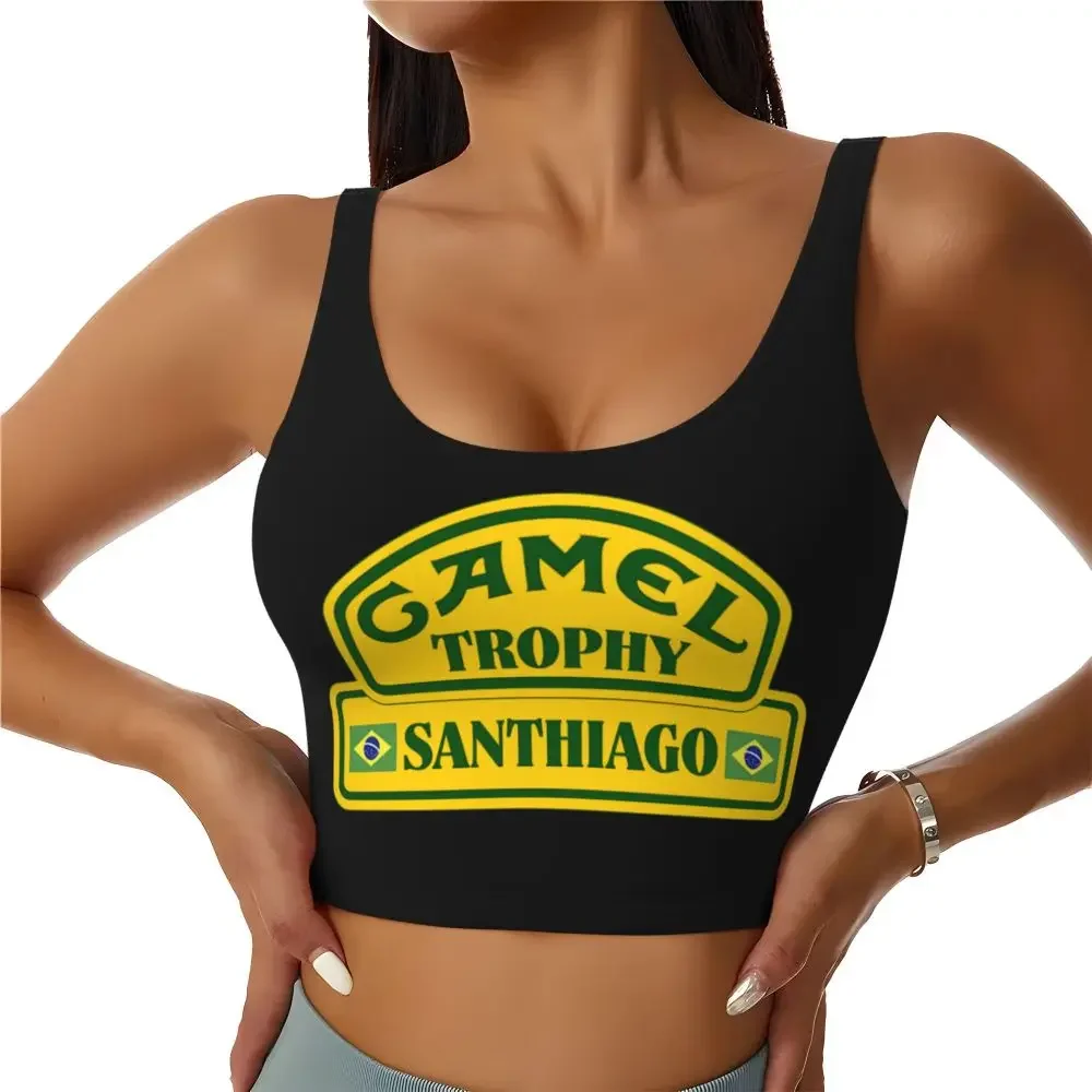 

Custom Women's Camel Trophys Sports Bras High Impact Gym Workout Running Crop Tank Tops