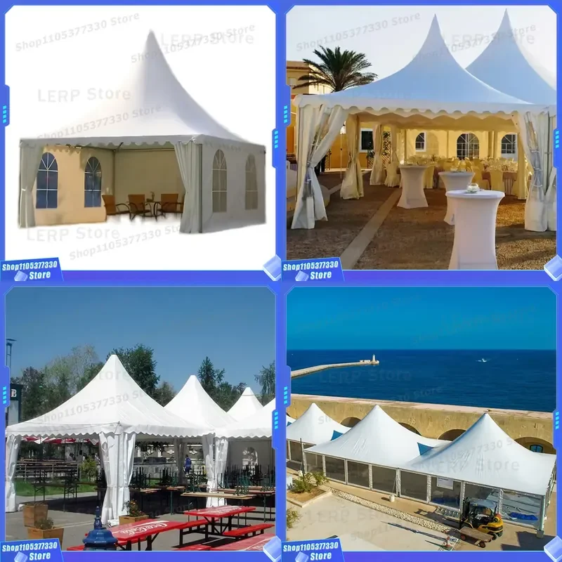 Weatherproof Parasol Tent Booth Cafe Tent Pagoda Tent 10x10 Easy to Assemble