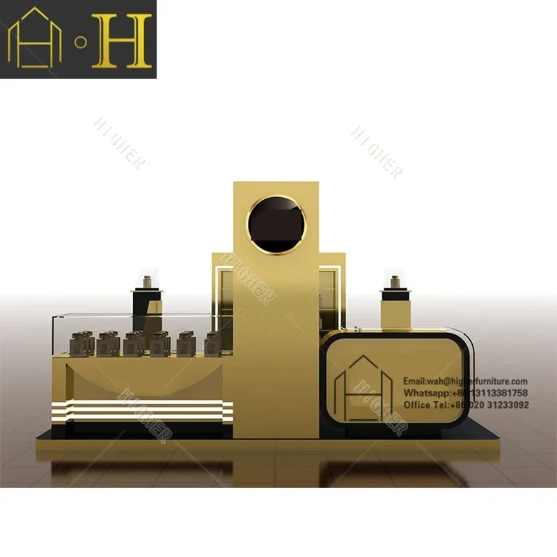 custom.Top Quality Perfume Display Showcase Perfume Display Stand Customized Perfume Kiosk in Shopping Mall