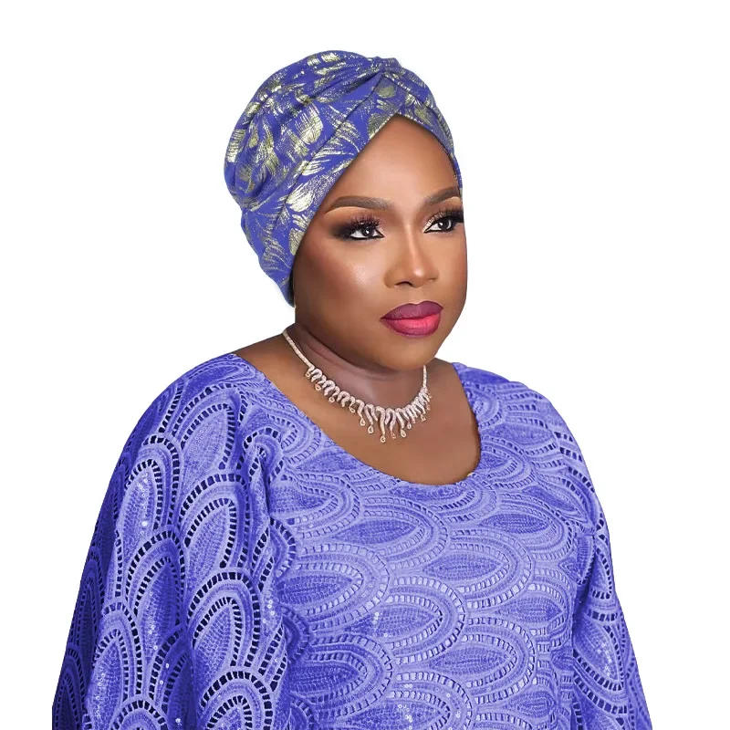 

Indian Bronzing Hijab Turban Caps Bonnet Hat for Women Hair Loss Muslim Headscarf African Headtie Female Head Wraps Turbante NEW