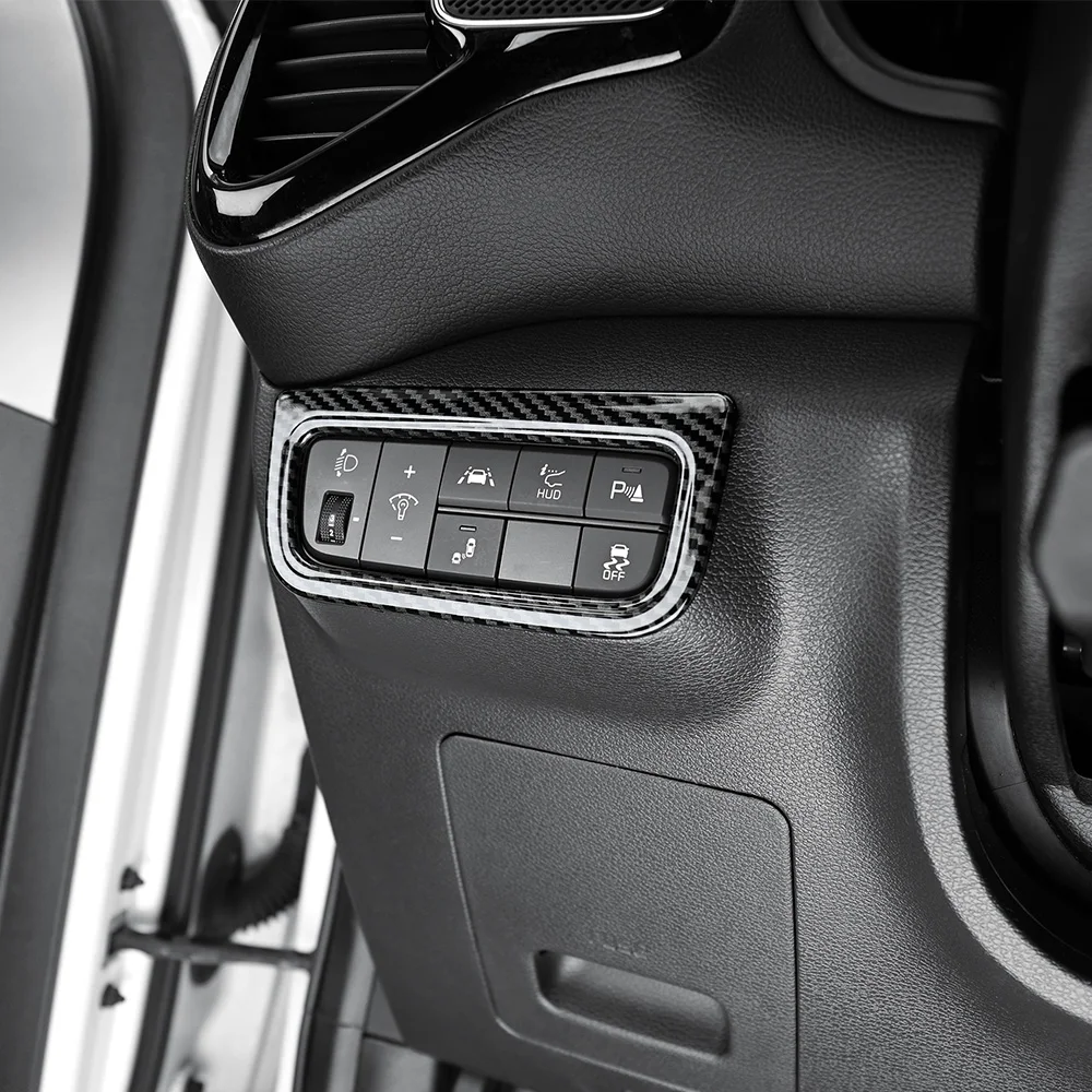 Auto Headlight Adjustment Switch Panel Protective Cover Headlight Area Interior Part ABS For KIA Soul 2020-2025 Left-hand Drive