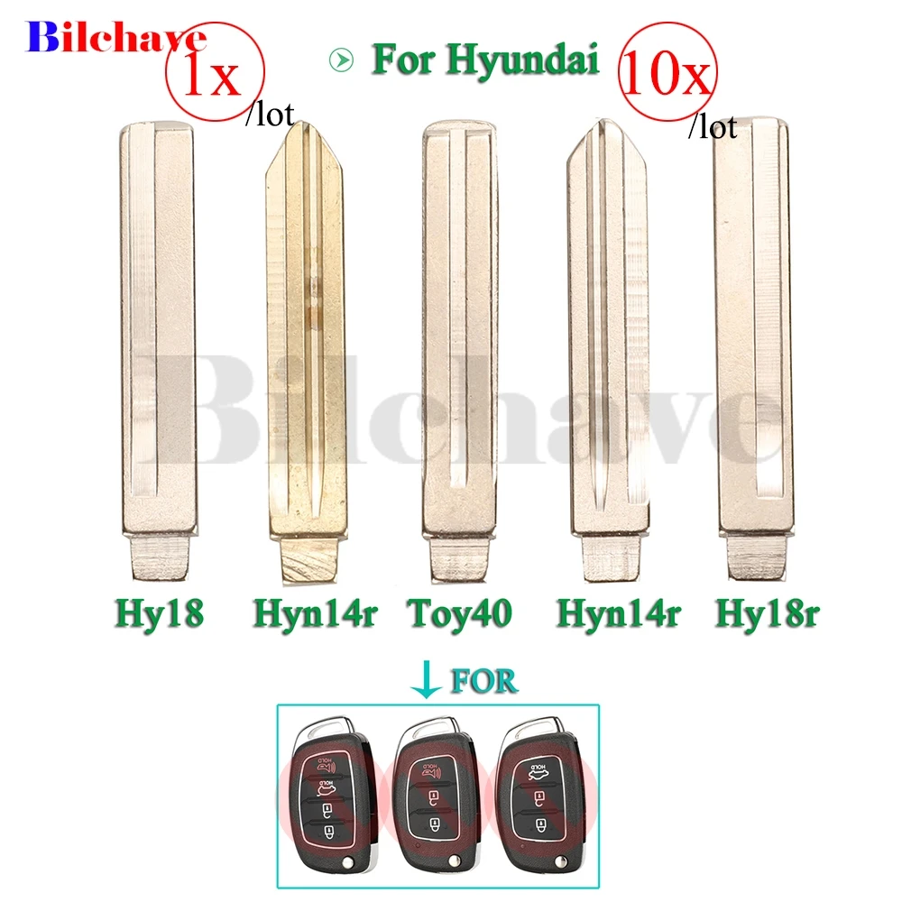 Jingyuqin 1/10pcs Flip Remote Car Key Uncut Blade For Mistra Hyundai Elantra Accent Ix35 IX45 I30 Solaris Tucson I20 Santa Fe