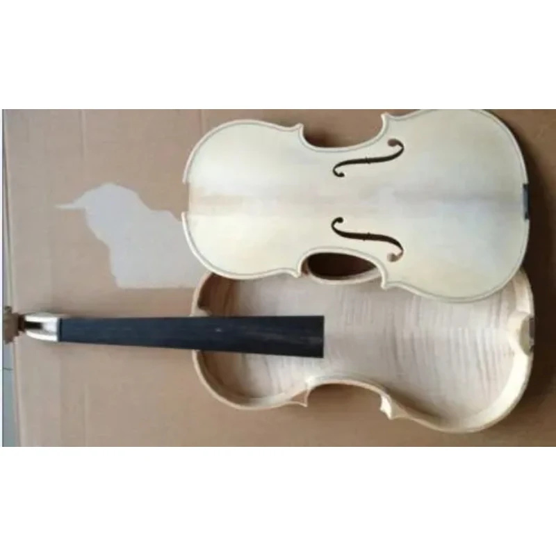 5/10pcs Unvarnished top unfinished violins 4/4,flamed maple back