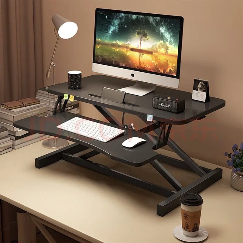 Standing Laptop Desk Lifting Office Desk Folding Desktop Height Increasing Office Shelf  Home Workbench Stand