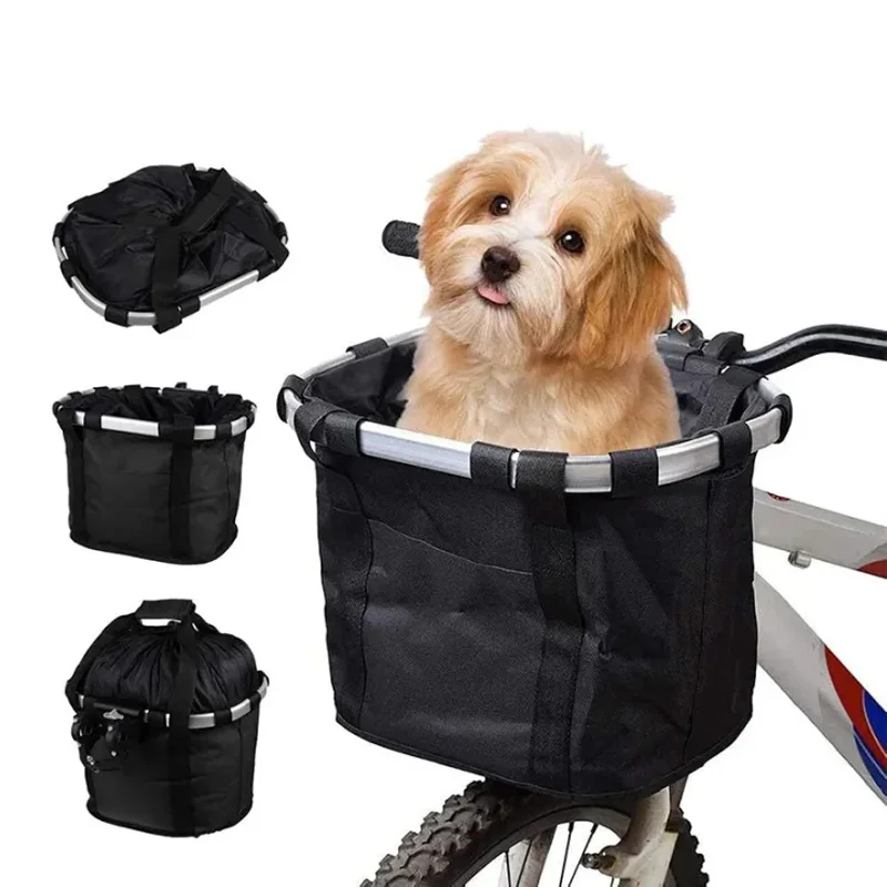 Big Capacity Bike Front Basket Bag Foldable MTB Front Bag Portable Pet Carrier Bag Bike Accessories