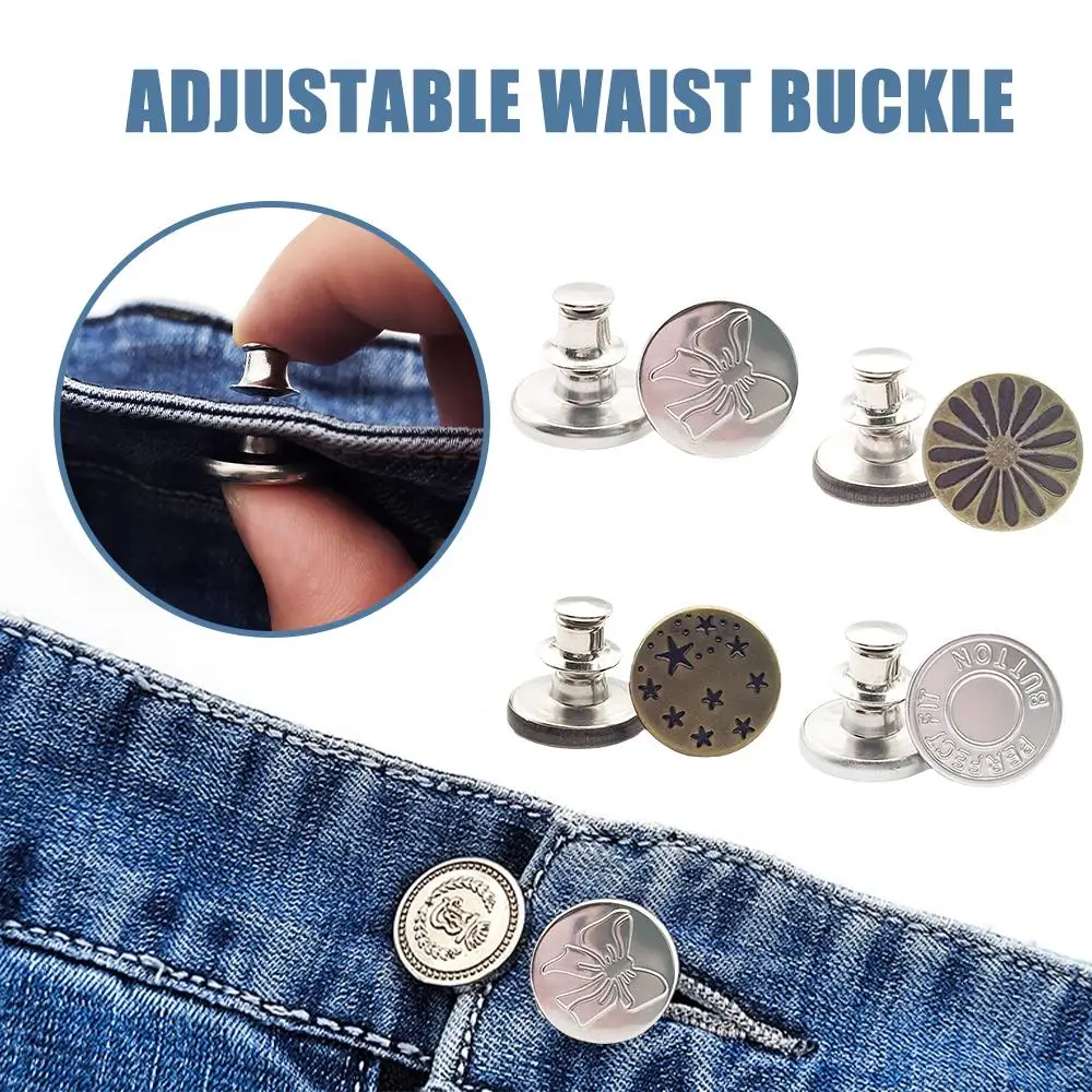 Detachable Jeans Screw Button Snap Fastener Pants Pins Nail Jeans Alloy Waist Buckles Adjustable Sewing Accessories Free R4Q1