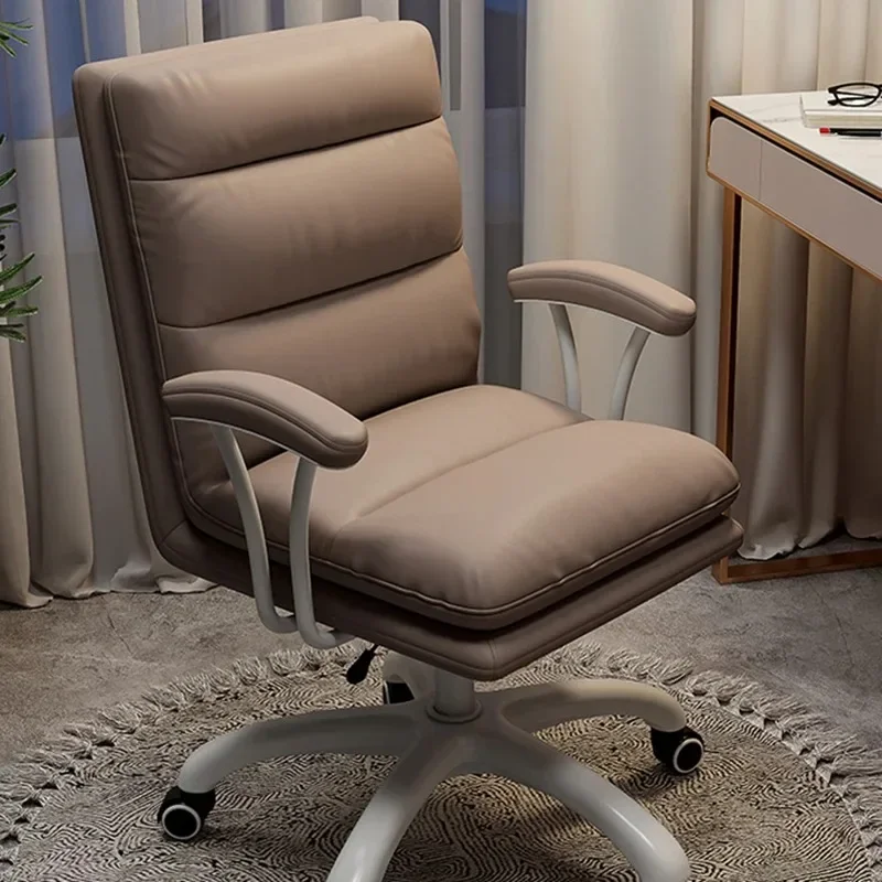 Cómoda silla De oficina De estudio, cubierta nórdica, silla De oficina De lujo elástica para lectura, cómodas sillas giratorias con acento, muebles De oficina