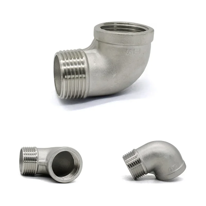 1Pcs 304 Stainless Steel Male Female 90 Degree Elbow Reducing Pipe Fitting 1/4 3/8 1/2 3/4 Inch Male&Female Thread