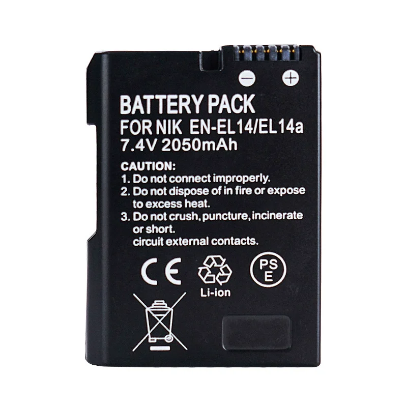 

The EN-EL14/A battery is applicable to Nikon cameras D3200, D3400, D5100, D5200, D5400 and D5600.