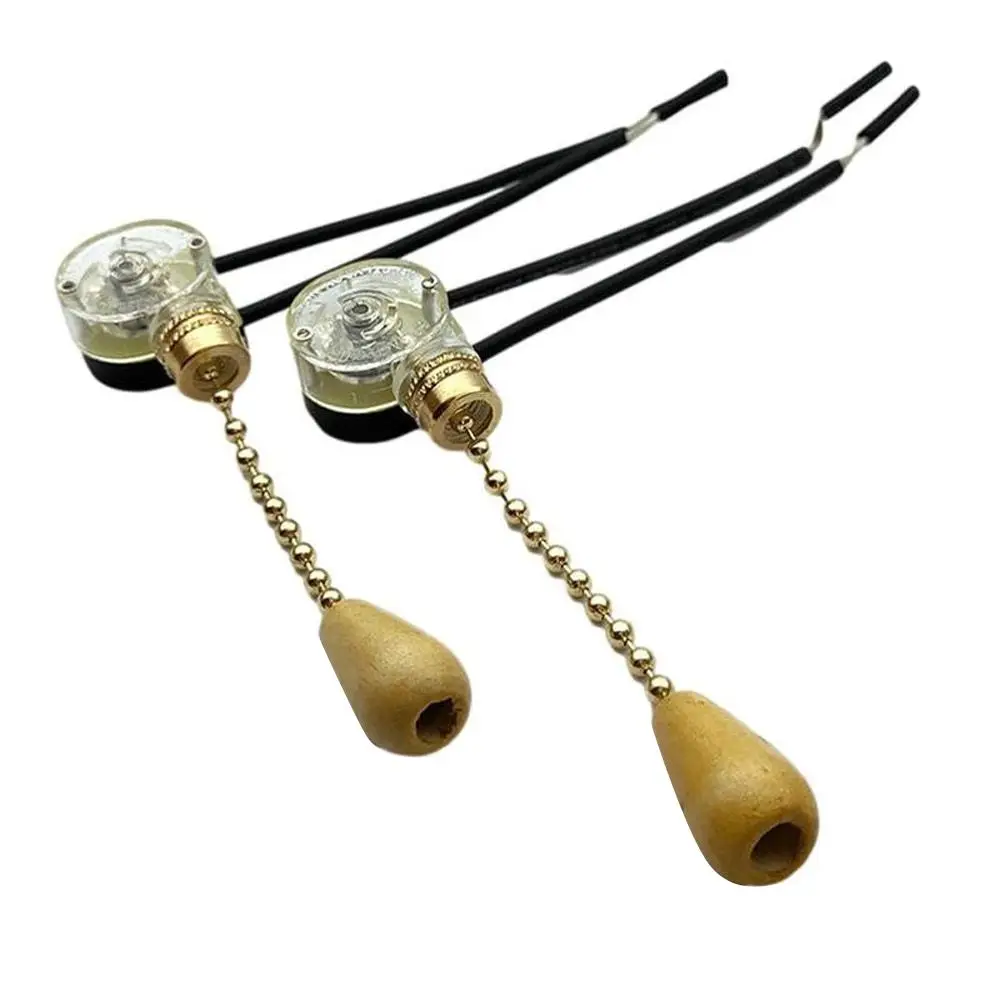 4PCS Gold Wall Light 3A/220V-250V Ceiling Fan Cord Switch Pull Chain Switch Pull Rope Switch Replacement Parts