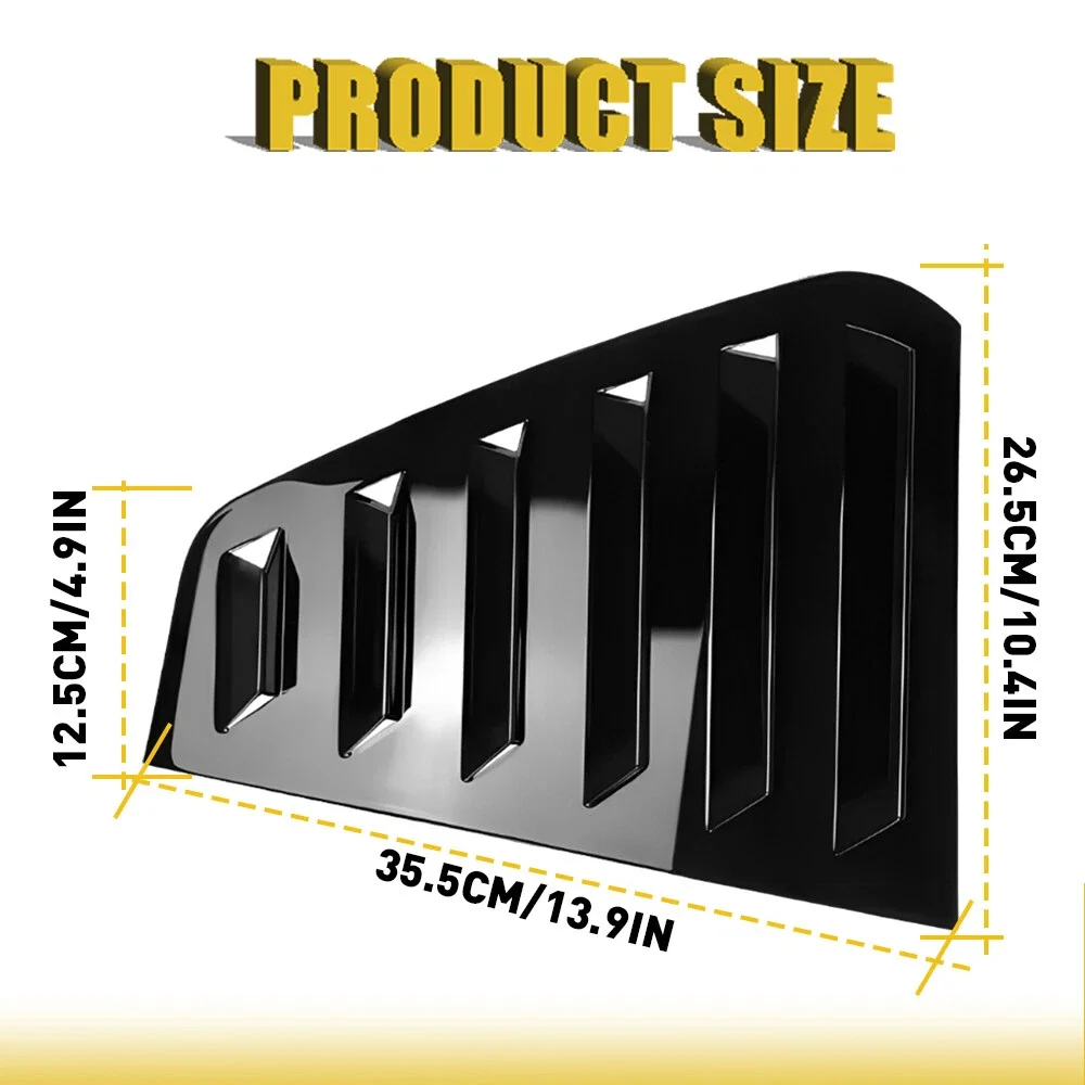 2x ABS Glossy Window Louver Vent Shutter Cover For VW Golf MK7 MK7.5 GTI GTD 2013-2020