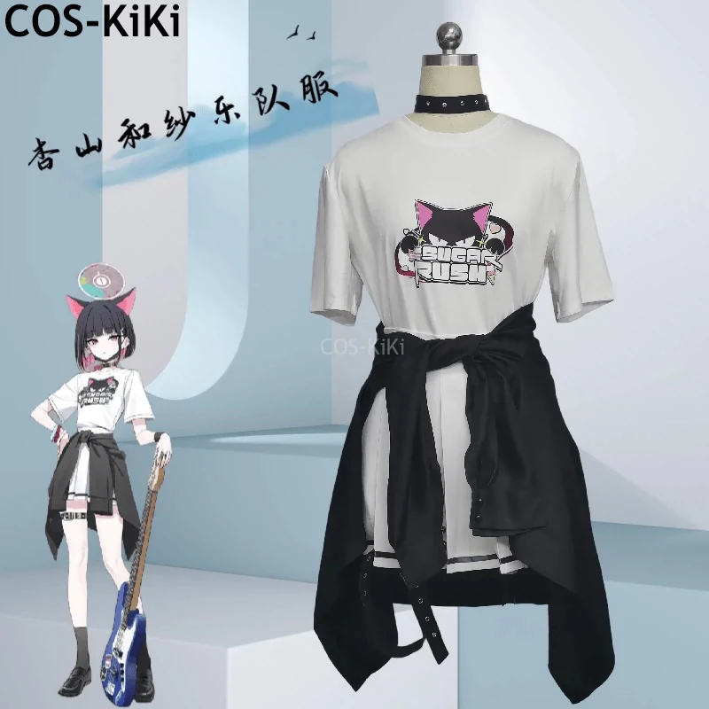 COS-KiKi Blue Archive Kyoyama Kazusa Band Singing Suit Lovely Stage Performance Uniform Cosplay Costume Halloween Party Outfit