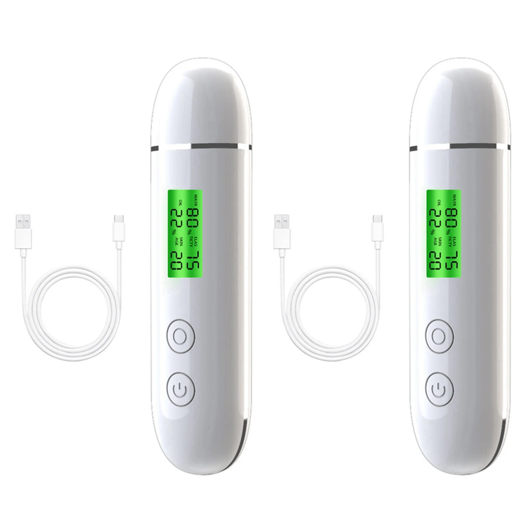 2X Skin Moisture Tester Smart Water and Oil Tester LCD Display Skin Moisture Meter Fluorescent Agent Detector