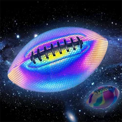 PU Reflective Leather Luminescent Rugby Size #9 Noctilucent American Football Adults Official Match Clubs Training Olive Ball