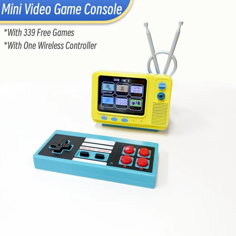 GV300 retro bookshelf TV game console 3.0 Inch Handheld Game Player Built-in 339 Classic Games Mini Pocket Gamepad for Kids Gift