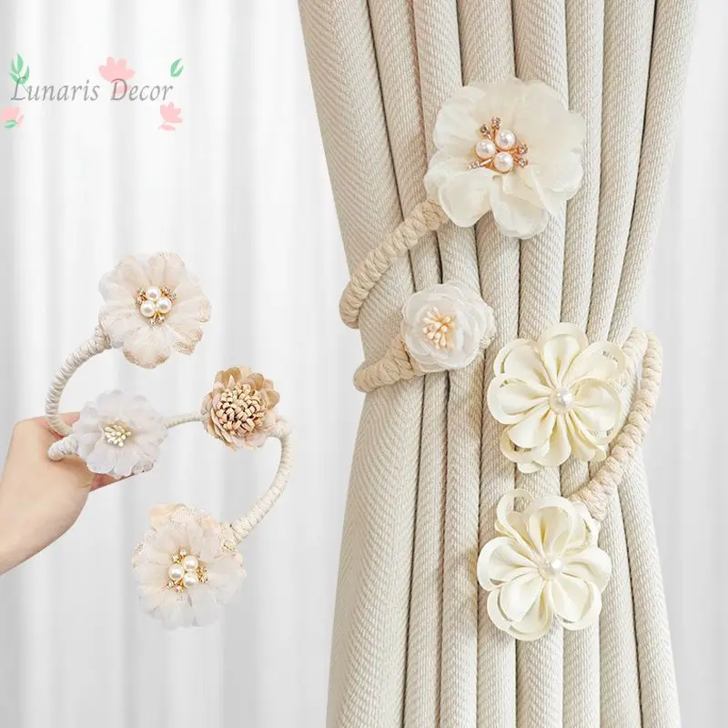 Tree branch flower curtain buckle strap, a pair of light luxury binding gauze curtain storage clip strap