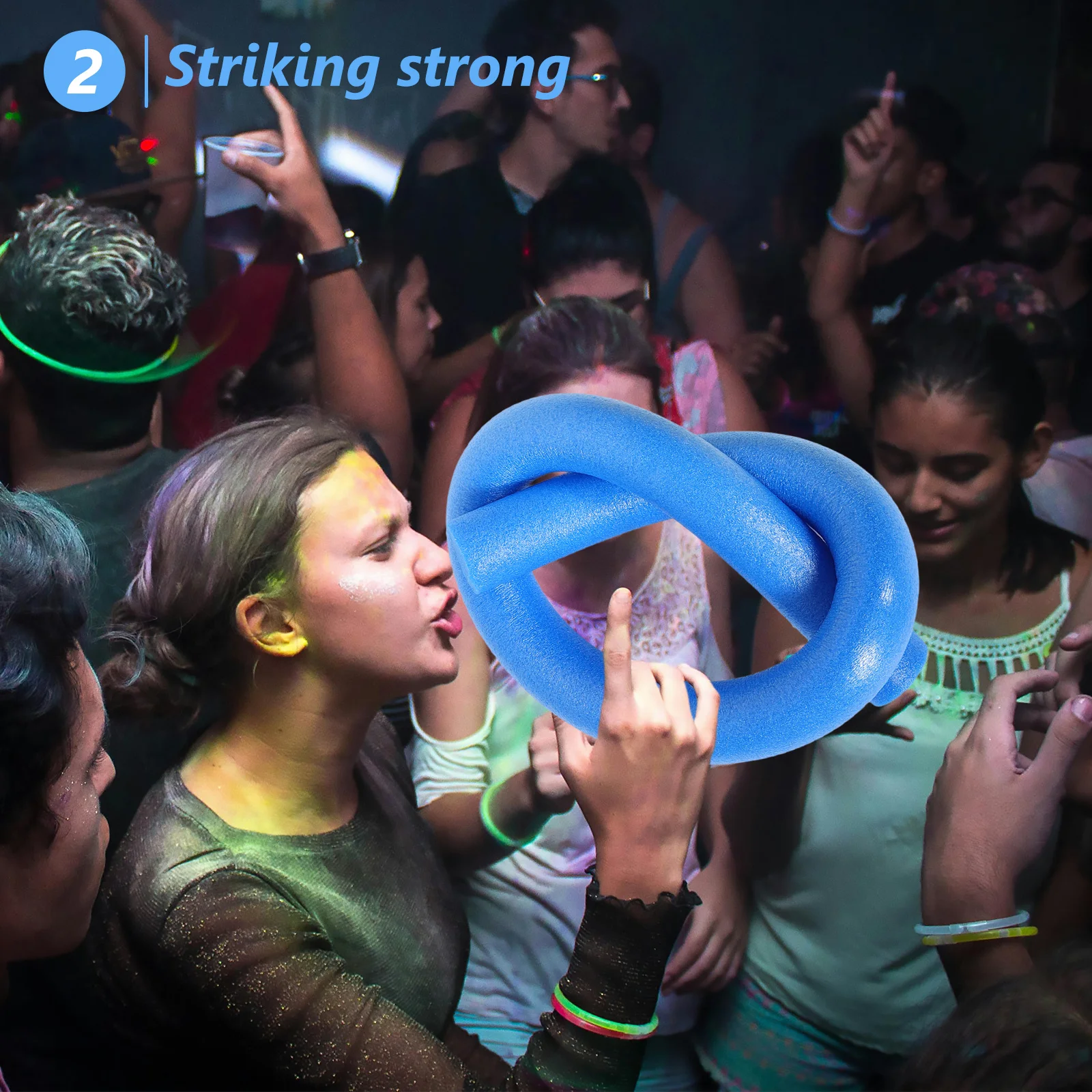 ชุดแท่งโฟมยาวกลวงขนาดจัมโบ้ 2 ชิ้น สำหรับสระน้ำเป่าลมขนาดใหญ่ แท่งโฟมว่ายน้ำสีสันสดใสสำหรับเด็ก