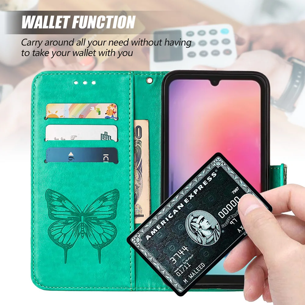 OPPO A80 5G Phone Case Leather Flip Wallet Butterfly Case For OPPO A3 Pro 5g CPH2639 Card Slots Holder Protect Cover Fundas