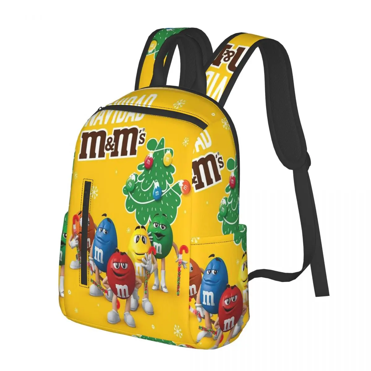 MM Chocolate Candy Cartoon Student Backpack School Bag Hiking Travel Daypack for Men Women Bookbag Shoulder Bags