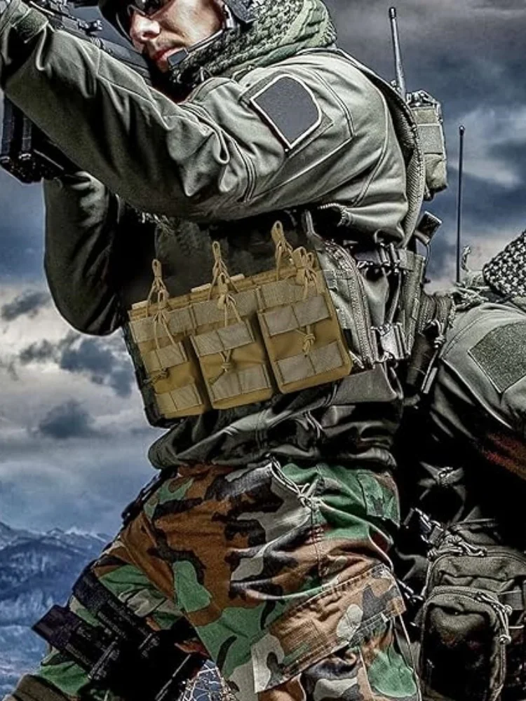 Triple Mag Pouch, funda de revista de pistola Molle para munición, accesorios de bolsa táctica, soporte para chaleco táctico