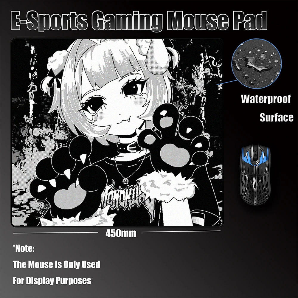 

Kawaii Cat-ear Anime Girl Rubber Mouse Pad 45*40cm For Office Non-Slip Laptop Desk Mat Balance E-Sports Mousepad Cute Mouse Mat