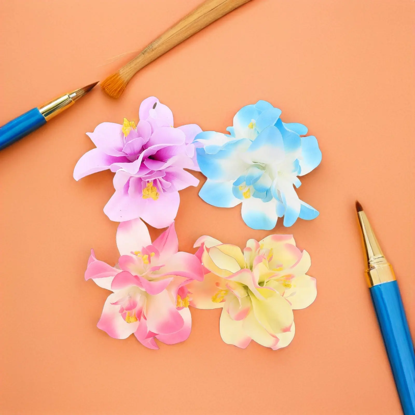 

Orchid Flower Hair Clip Boho Floral Hairpin Lightweight Comfortable Realistic Design for Beach Vacation Hawaiian Getaway Women